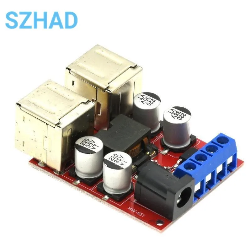 DC-DC Vehicle Charging Board, 8V-35V a 5V 8A Fonte de Alimentação, Módulo de Despressurização, 4 Port USB Output Mobile Charger