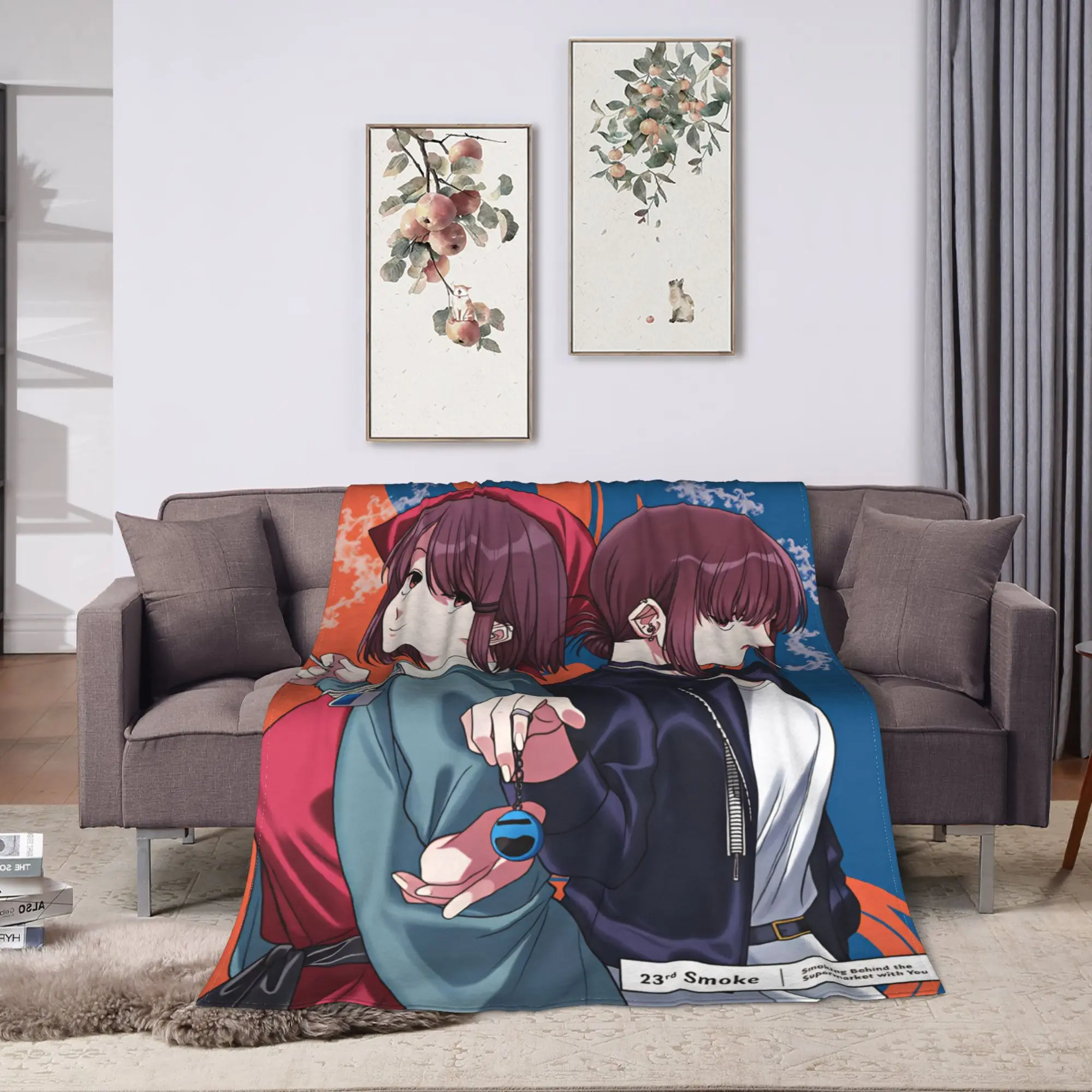 Smoking Behind the Supermarket with You Blankets Quality Super Soft  Throw Blanket Winter Picnic Couch Chair Sofa Bed Bedspread