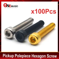 100PCS Electric Guitar Humbucker Pickup Polepiece Pole Hexagon Screws Guitar Pickup Magnet Screw Rods 18mm Length 3mm Diameter