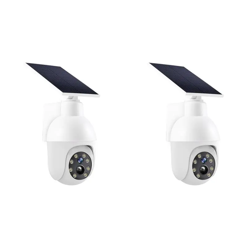 【VALUE MONEY】2X Solar Powered Analog Surveillance Sensor Light , Flashing Red Light Can Pretend Camera, Enhance Home Security