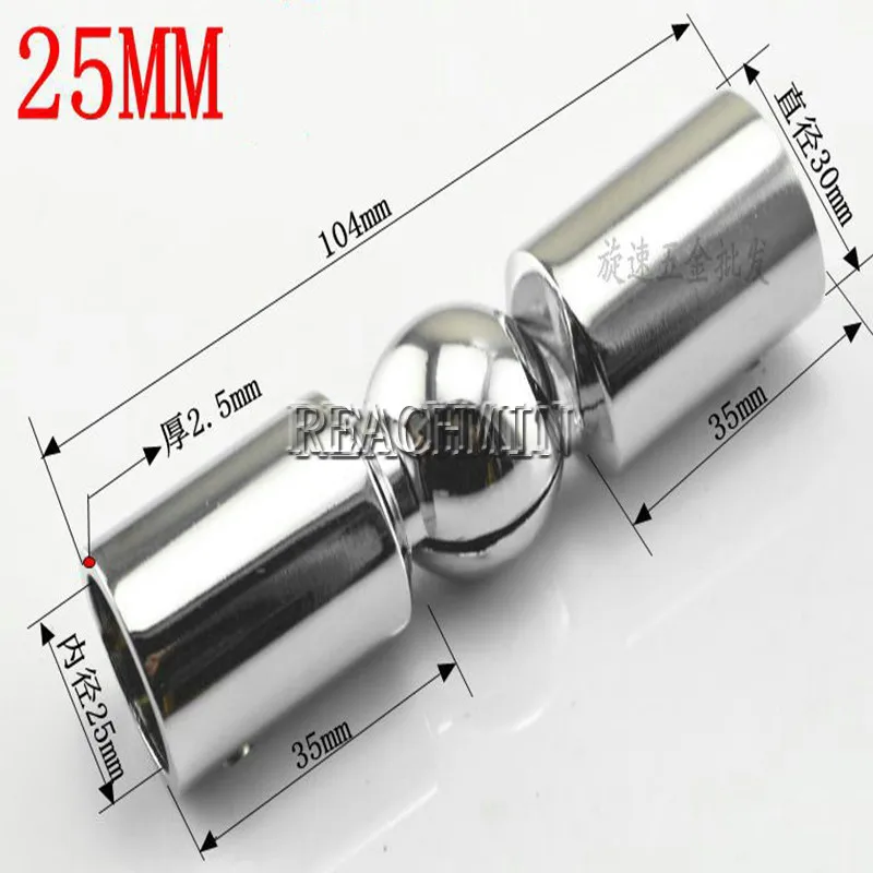 

2 Pcs Stainless Steel tube connector 19/25 mm tube Shower room parts rod head glass brace strut glass clip pipe connecting