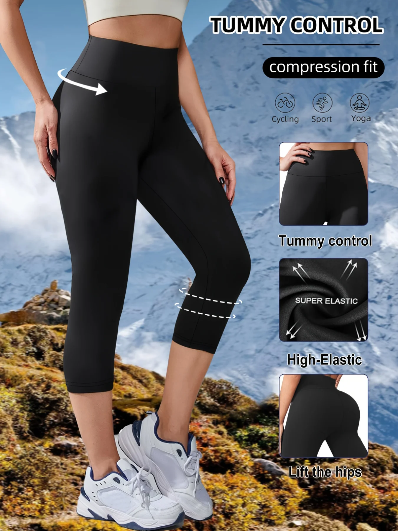 

Облегающие женские укороченные брюки, спортивные брюки, стрейч с высокой талией, летний приталенный крой, подходит для занятий спортом йогой