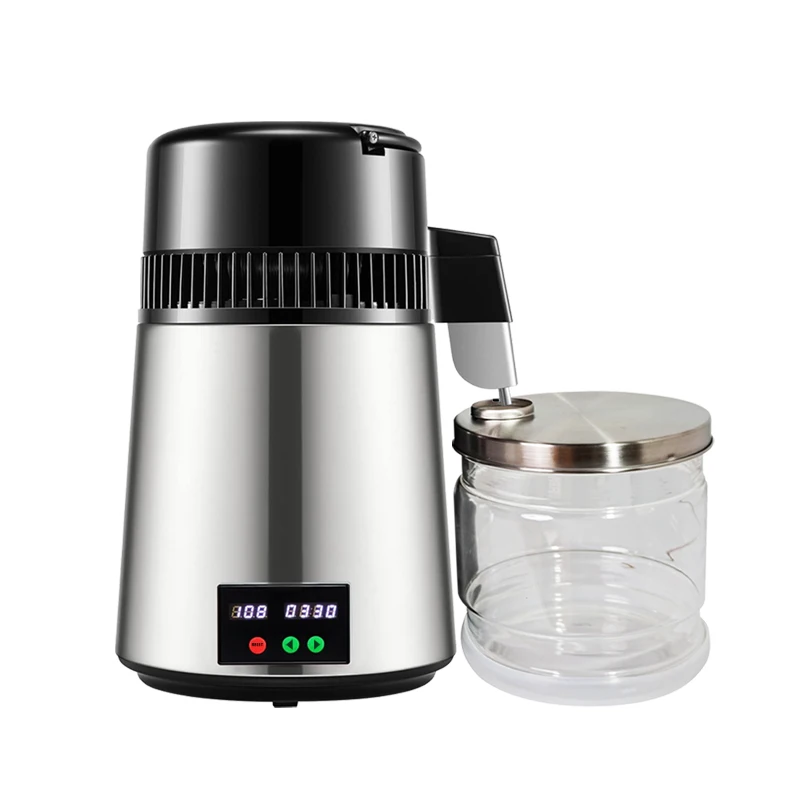 750W Water Distiller 1.1Gal/4L Glass Container | 0.26Gal/1L/H & 6Gal/23L/Day Distillation Capacity