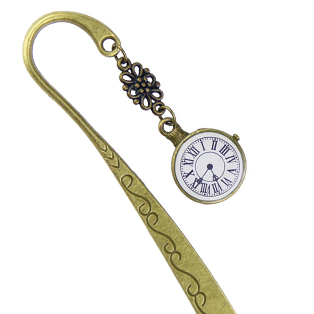 

3pcs Retro Bookmarks Vintage Metal Creative Stationery Supplies Clock Shape Gifts Readers Students Writers