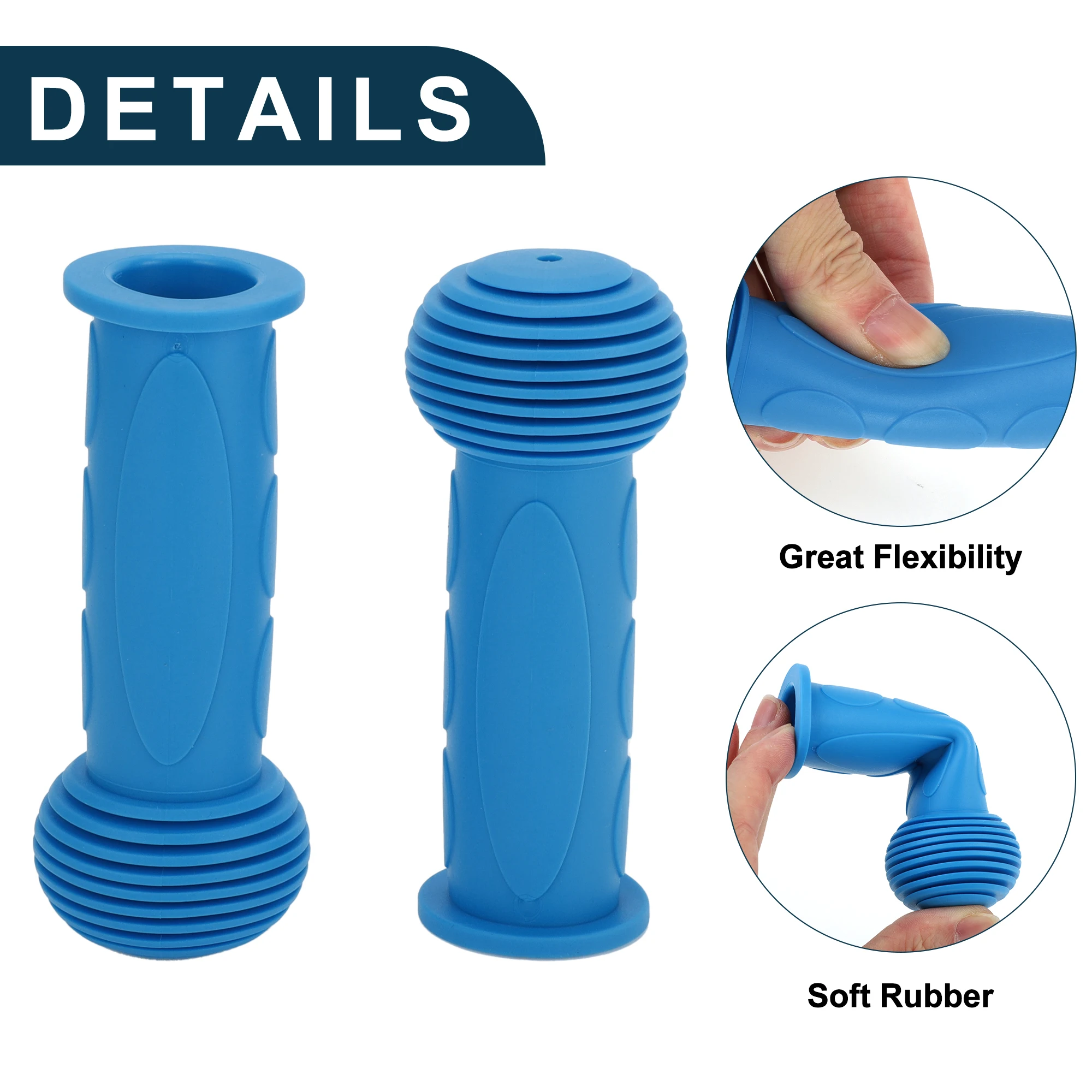 

X Autohaux Child Bike Handlebar Grips Covers 110mm Long Soft | Children Bicycle End Grips Protector Blue 1 Pair