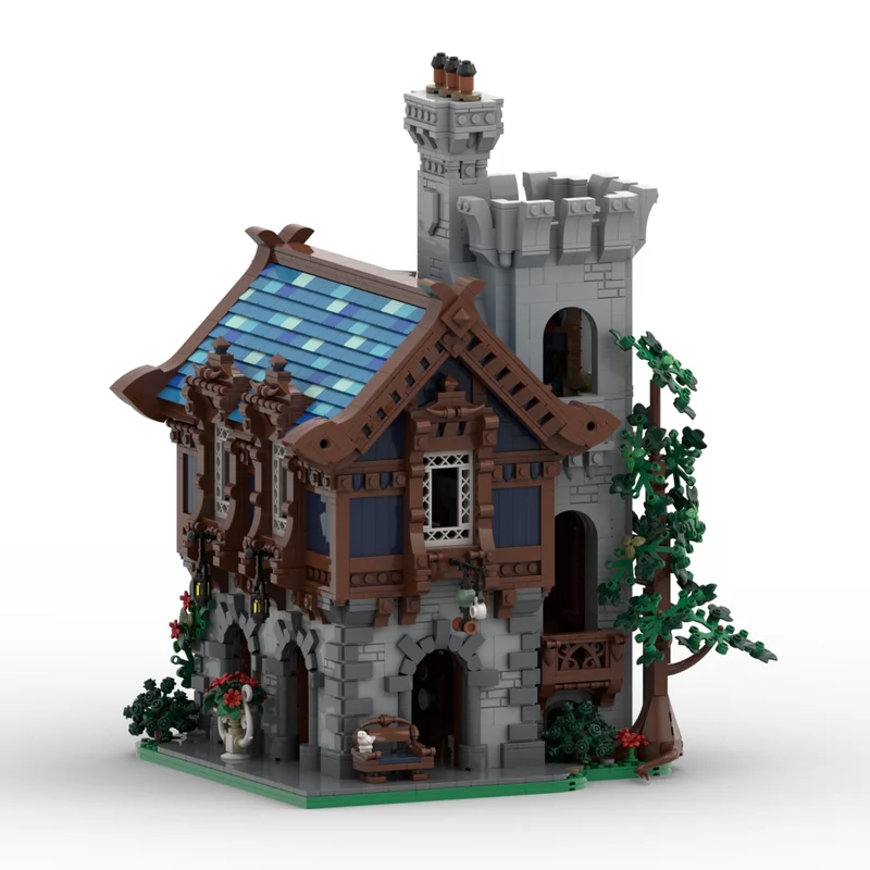 نموذج قلعة القرون الوسطى Moc بنة الفخار متجر بناء نموذج التكنولوجيا الطوب لتقوم بها بنفسك تجميع لعبة البناء المعيارية #2