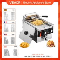 VEVOR 9Qt /8.5 L  Commercial Deep Fryer 1750W Electric Countertop Fryer with Basket Single Tank Oil Fryer Time & Temp Control