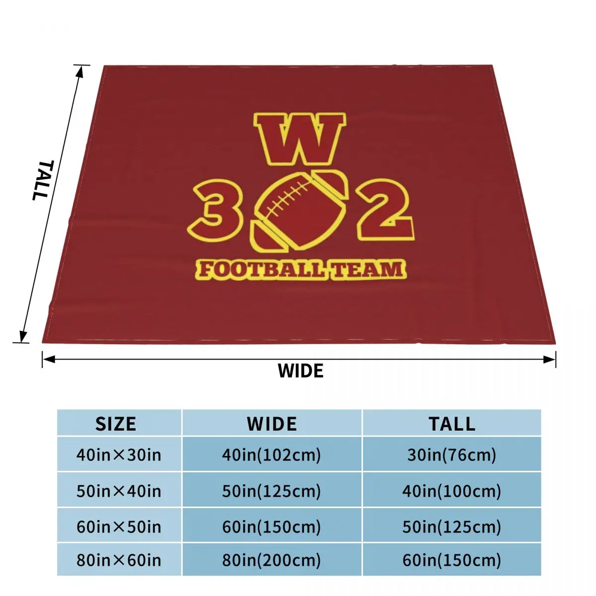 Washington Football Team / Washington Football / Washington Football Team Est 1932 Throw Blanket sofa bed