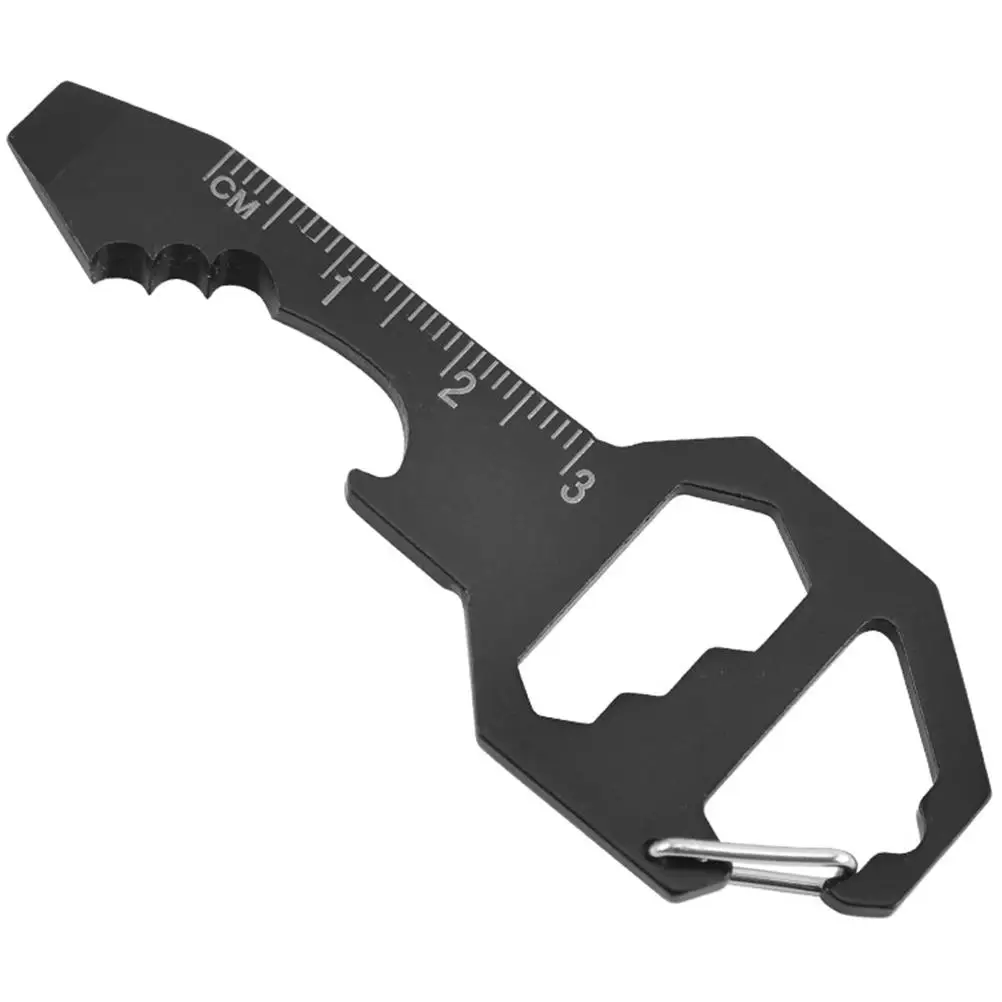 Mini Bottle Opener Steel Multi Functional Keychain Repair Key Tool Outdoor Camping Hiking Utility 6 in 1