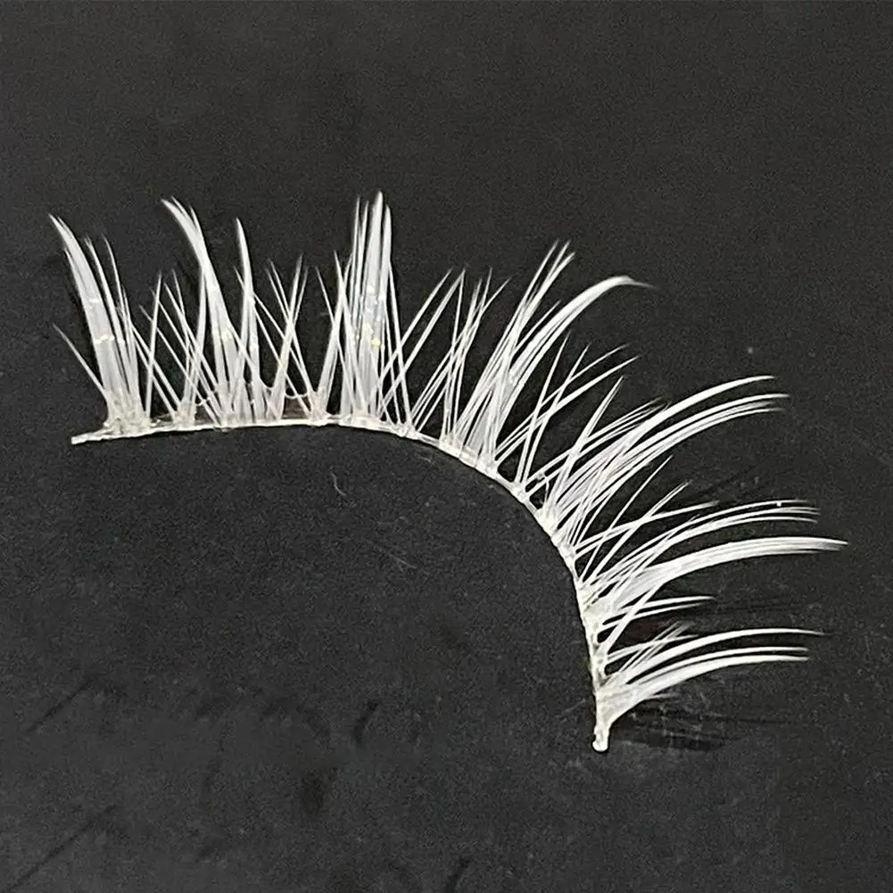 Sztuczne rzęsy do cosplayu, białe, jednoczęściowe, naturalne rzęsy na cienkiej taśmie, narzędzie do makijażu upiększającego.