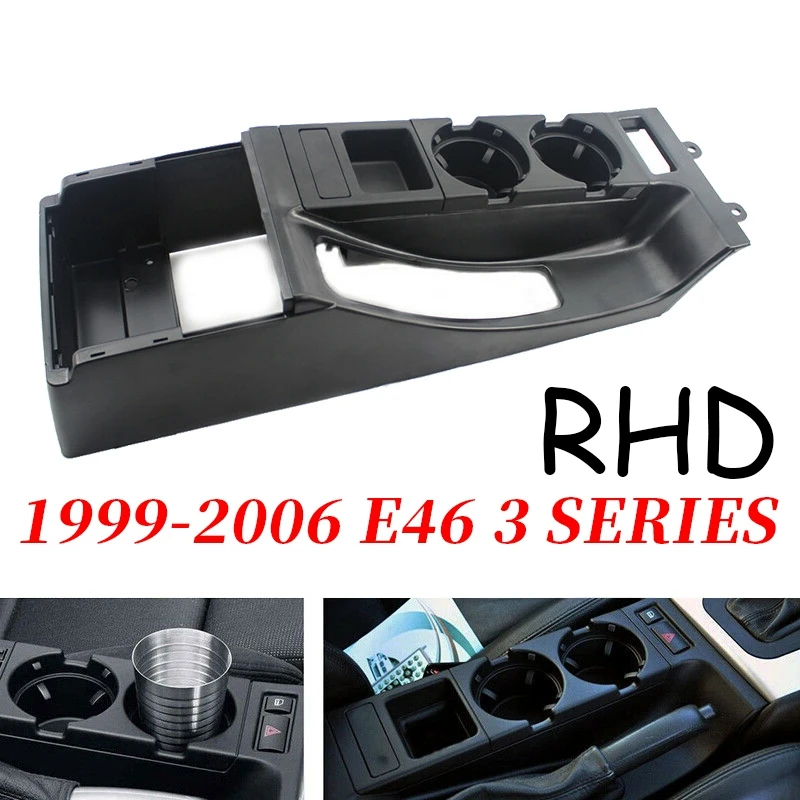 51168217953 Center Console Water Cup Holder Base Saddle Frame For-BMW 3 Series E46 325I 328I 330I M3 305 2002-2006 RHD