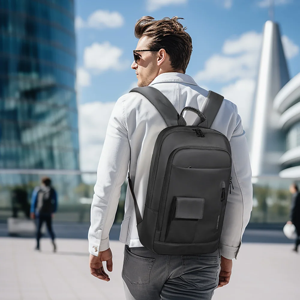 Heroic Knight Slim Backpack for Men Multifunction Work Backpack for 15.6" Laptop  bag Waterproof Business Bag College Bag Male