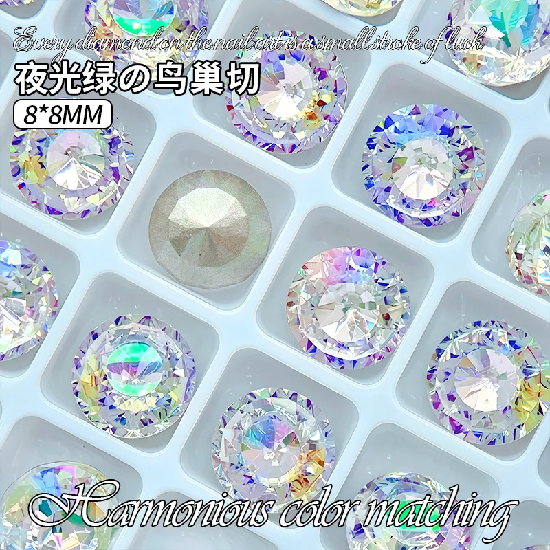 K9 Crystal White With Green Light Mixed Shaped diamonds Pointed bottomed Gems Used for earrings necklaces Nail Jewelry accessory