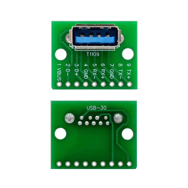 USB 3.0 Female Header to DIP Module Flat to Straight Plug Adapter Board Female Adapter Board 2.54 PCB Board Connector USB