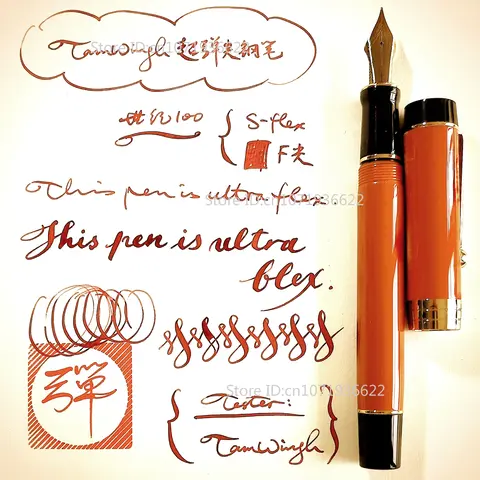 Luxury Century 100 Orange Classic C-Flex Nib Fountain Pen Flexes Nib Pen Softness Flexare Business Modification Writing Pen
