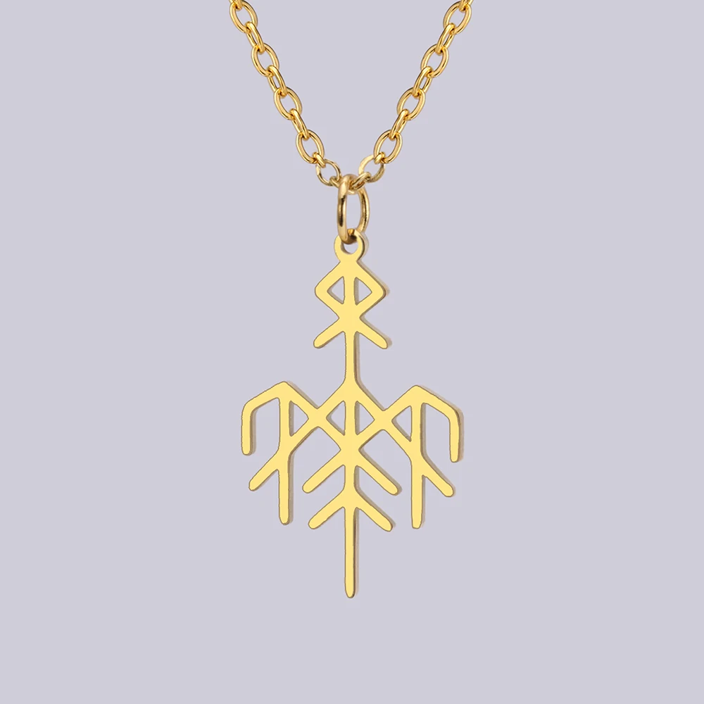 Dawapara Wardruna Symbol Halskette Älteres Futhark Nordisches Runen-Anhänger Schutzamulett Edelstahl-Schmuck – Detail 15