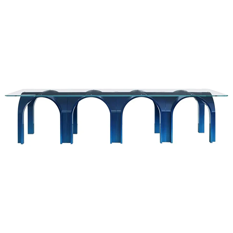 Simple and creative arch bridge, fiberglass multi-person dining table, conference table model room