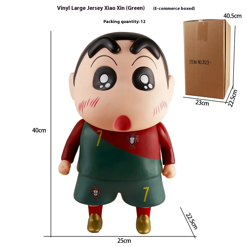 Oryginalna śliczna kredka Shin-Chan figurki Anime 40cm duży Model ozdoba samochodu lalka seria peryferyjna kolekcja dekoracja prezent dla dzieci