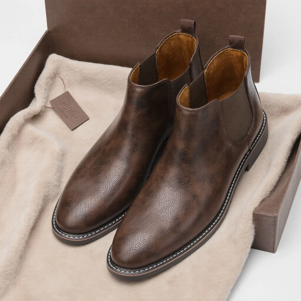 Chelsea Boots Herren 2026 Marke Komfortable Modische Retro-Stiefel aus Leder