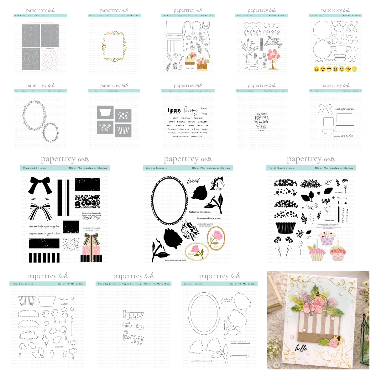 Papertrey Ink Floral Confections Metal Cutting Dies Stamps and Stencil for DIY Scrapbook Handmade Photo Album February 2026 New
