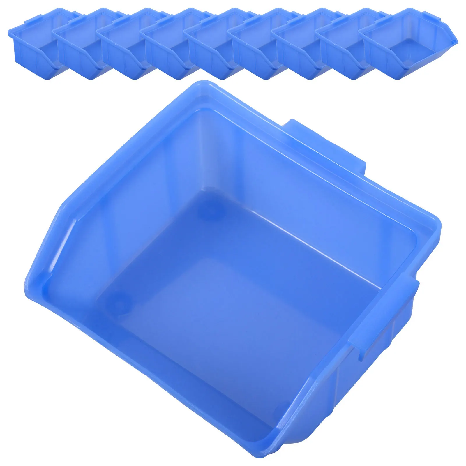 10 Cs/Package Oblique Component Box Craft Storage Container Blue Small Bins for Organizing Screws