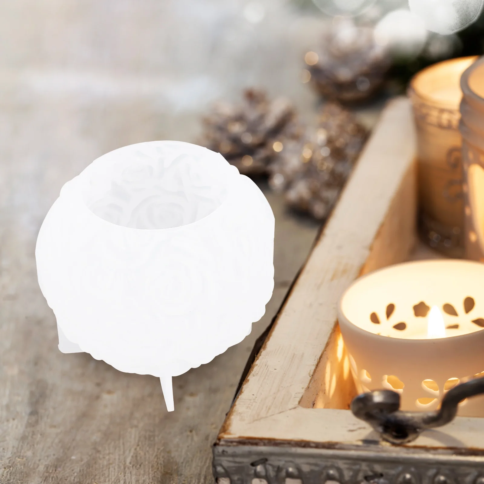 

DIY Circular Rose Scented C Mold 90mm Safe Durable Flexible Silicone Mold for H made Soap C Making Wax Casting nament Cake