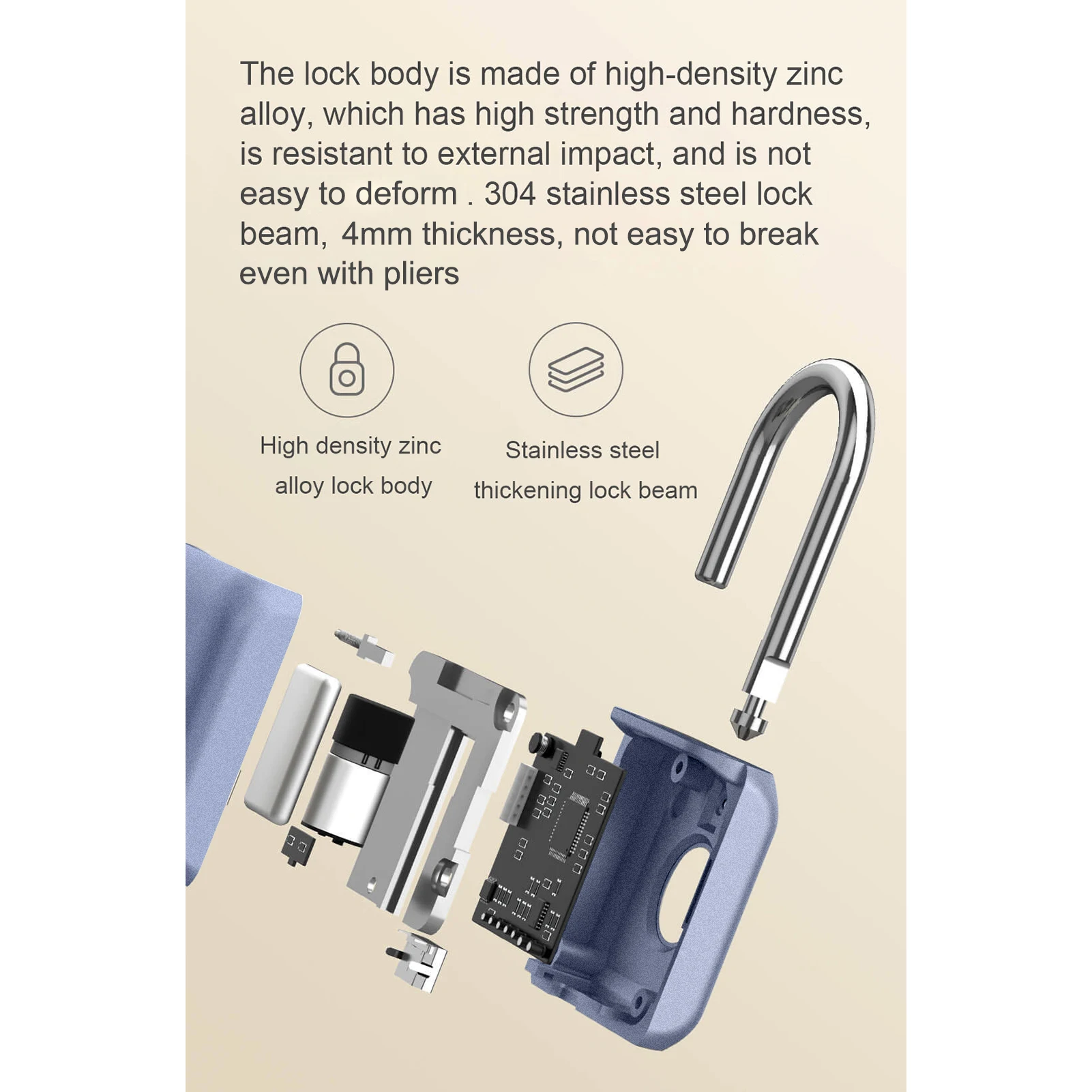 Mini Fingerprint Padlock USB Rechargeable Fingerprint Lock 20 Fingerprints IPX2 Splashproof Anti-Theft Security Padlocks