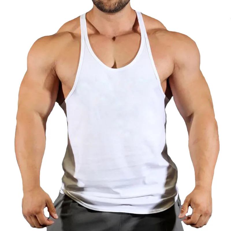 2024 Summer Y Back Men Clothing Tank Tops Black White Gray Gym Singlets Sleeveless Fitness Men Vest Casual Bodybuilding Vest New