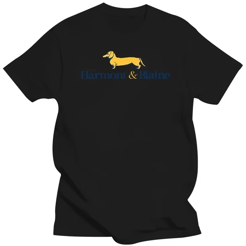 Camisetas de algodón para hombre, ropa nueva de verano 2026, camisetas de algodón a la moda con logotipo de Harmont Blaine, camisetas informales de manga corta para hombre, color negro Ins Y2k