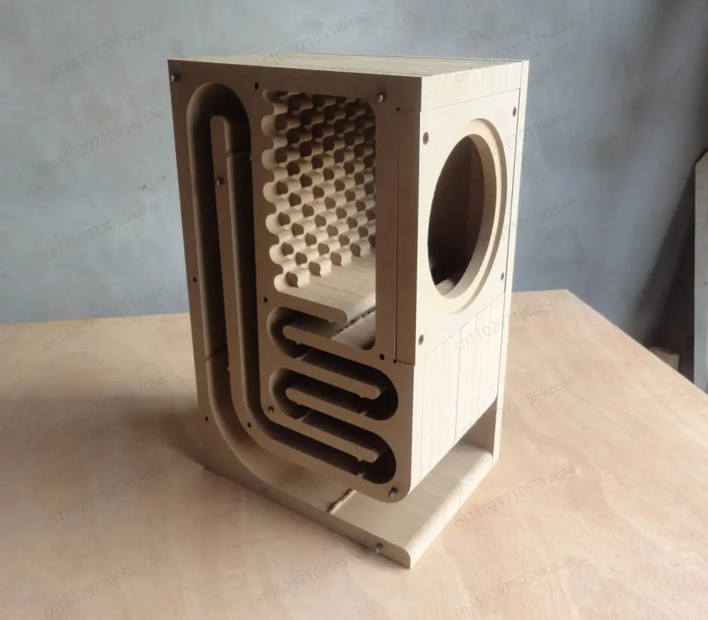 DIY Lautsprechergehäuse für 3 6,5-Zoll-Breitbandlautsprecher, Labyrinth-Design Leeres Gehäuse für HiFi & Röhrenverstärker, Paarpreis