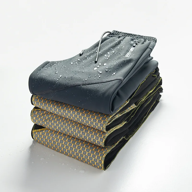 

Graphene Fleece Pants Men's Autumn and Winter Outdoor Windproof Waterproof Charging Pants Sports Corset Hiking Pants