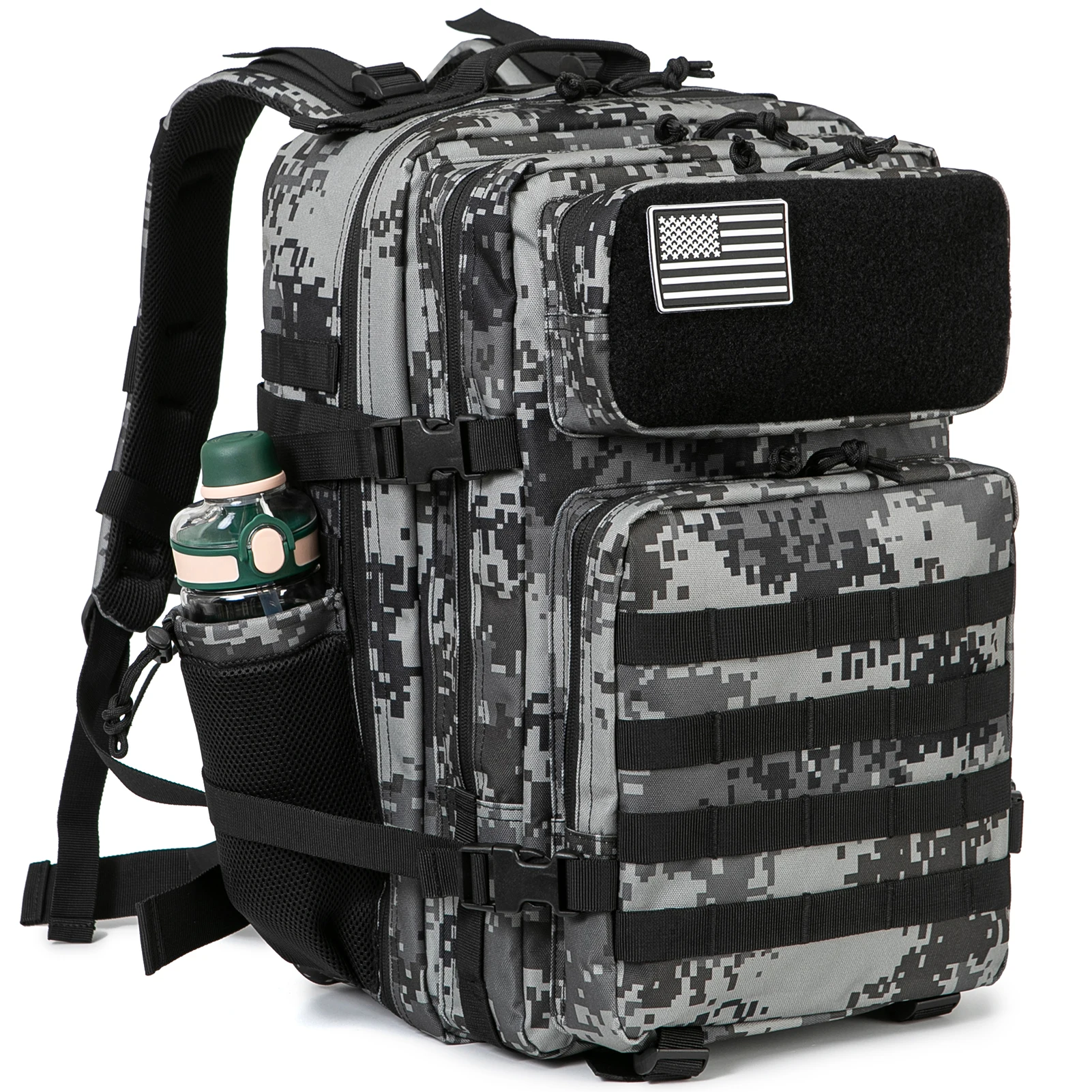

45L Tactical Backpack Hunting Rucksack with Dual Cup Holders Outdoor camping equipment back pack Hiking Survival Rucksack