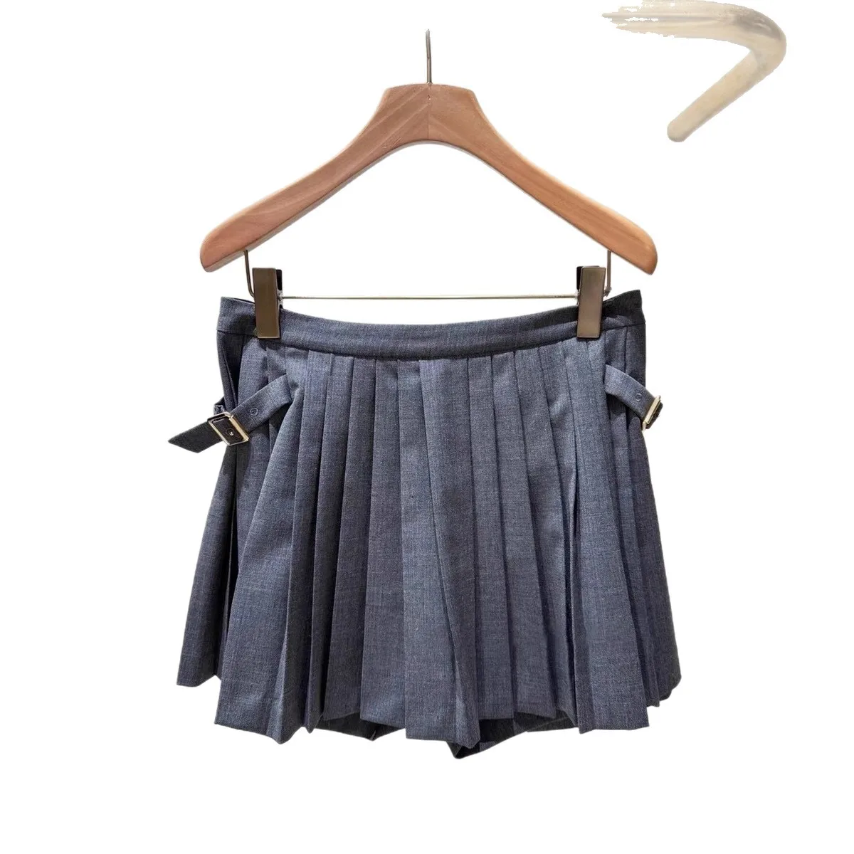 

Grey Women Pleated Mini Skirt Spring New 2026 High Waist Fashion Zipper All-Match Short Jupe