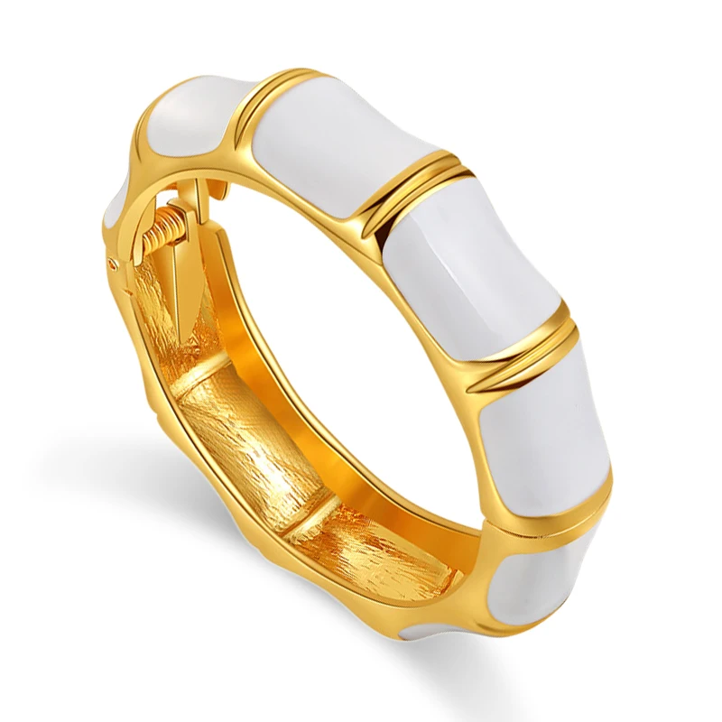 New Arrivals Costume Bangle Cuff Bracelet for Women Gold Plating with Enameled Colorful Cuff Bangle Jewelry Drop-Shipping Gifts