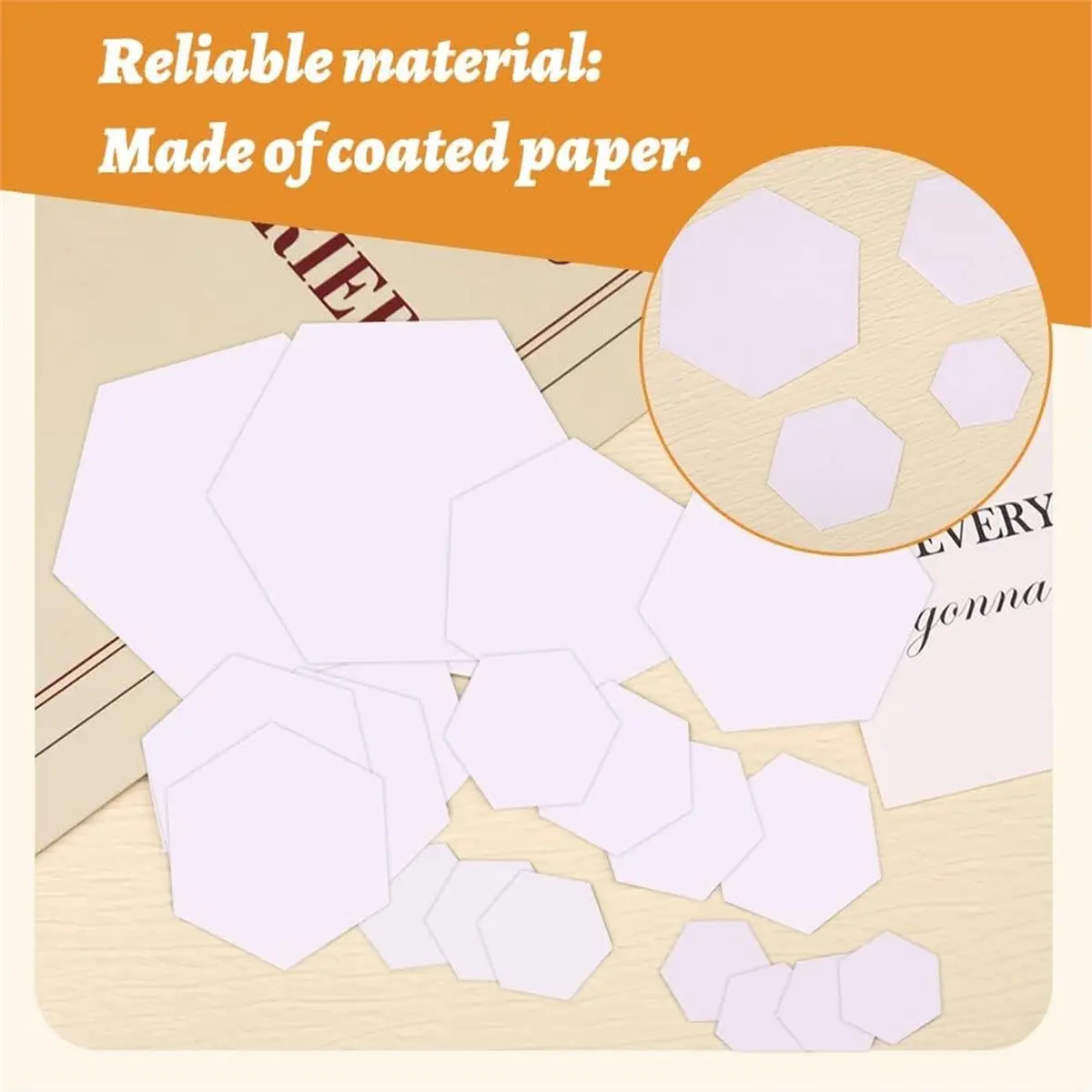 PROMOTION!600 PCS Hexagon Paper Piecing Templates, 6 Sizes White Quilting Papers for Sewing & Craft DIY