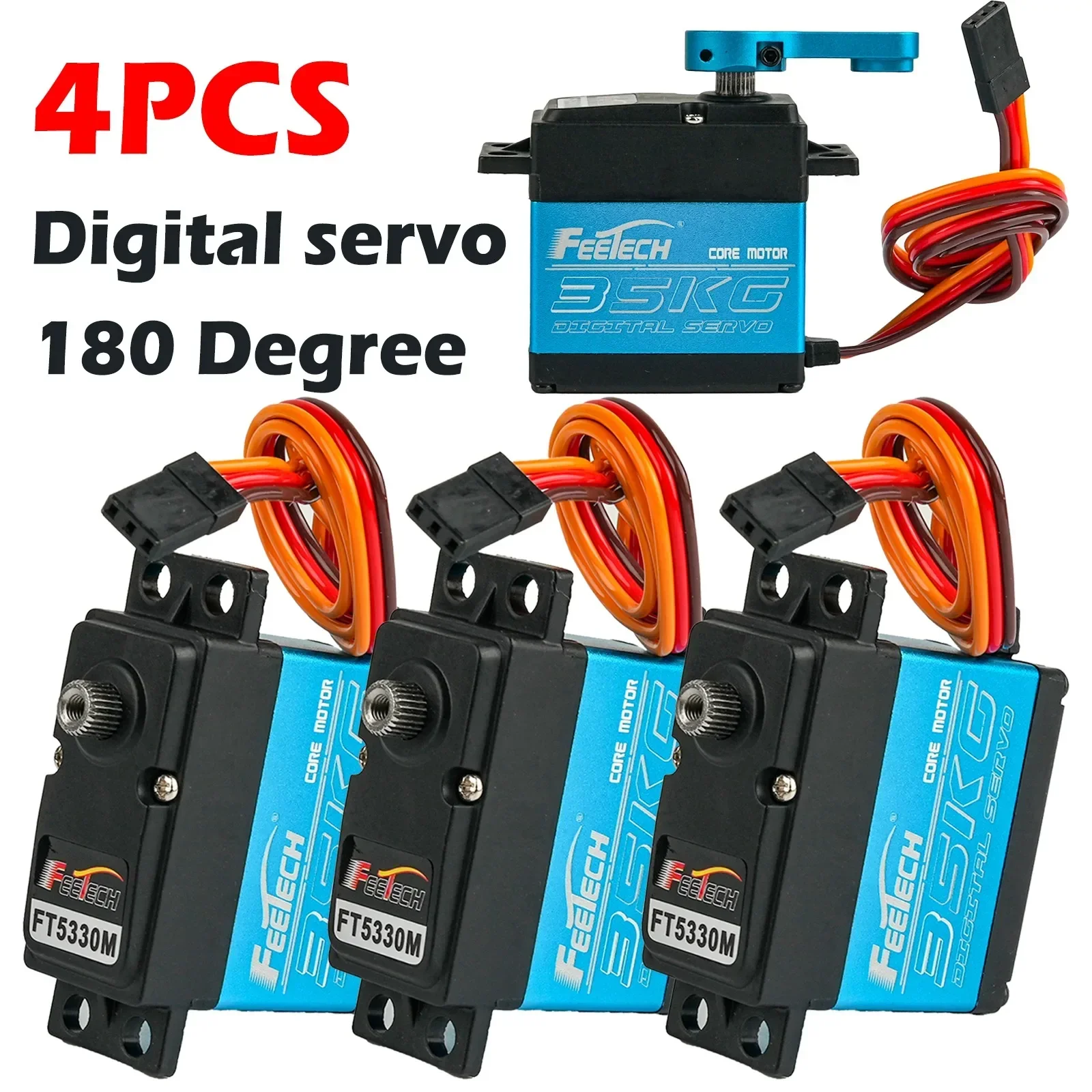 RoRuS4Pcs/lot Feetech FT5330M 7.4V 35KG Digital Motor  180 Degree Angle Controllable For RC Car Model Airplane Helicopter R