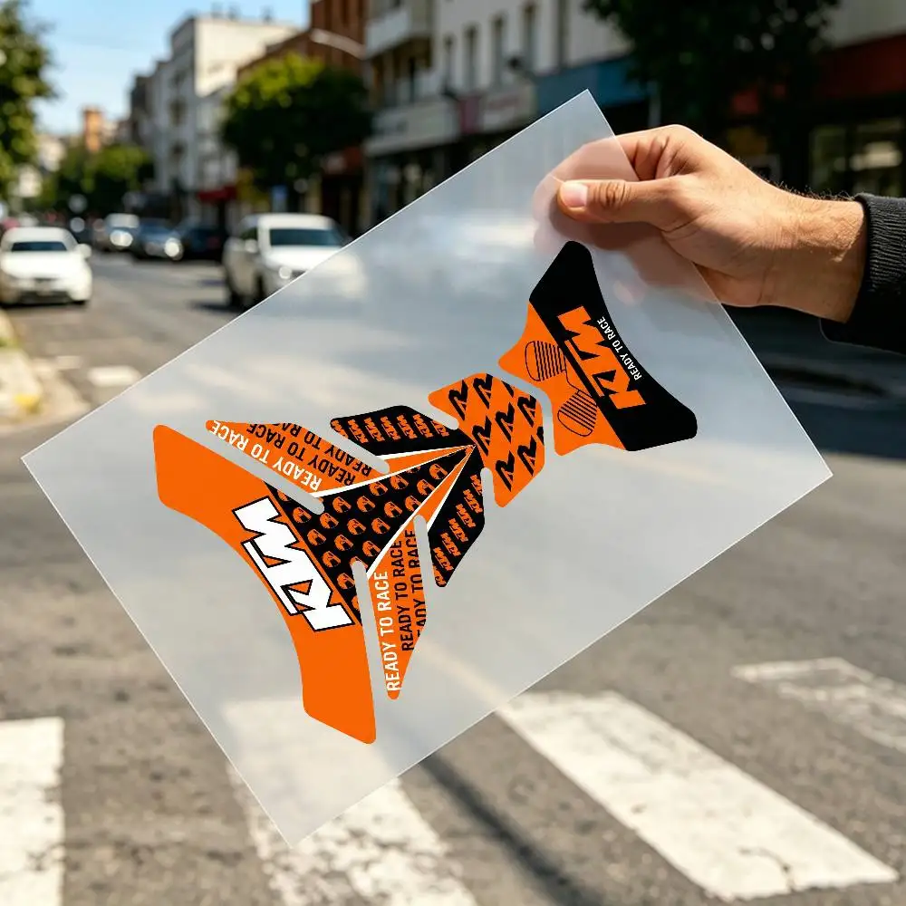 For KTM  Flat Fishbone Decal Waterproof Motorcycle Gas Tank Sticker Vinyl Graphics Motorbike Decor Accessories