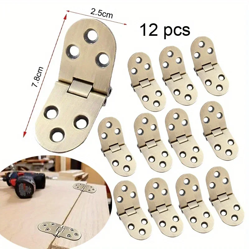 12pcs Duty Folding Table Hinges Bronze Sewing Machine Flip Top Hinge Zinc Alloy Tray Hinge Mounting Drop Front Desk Drawer Doors