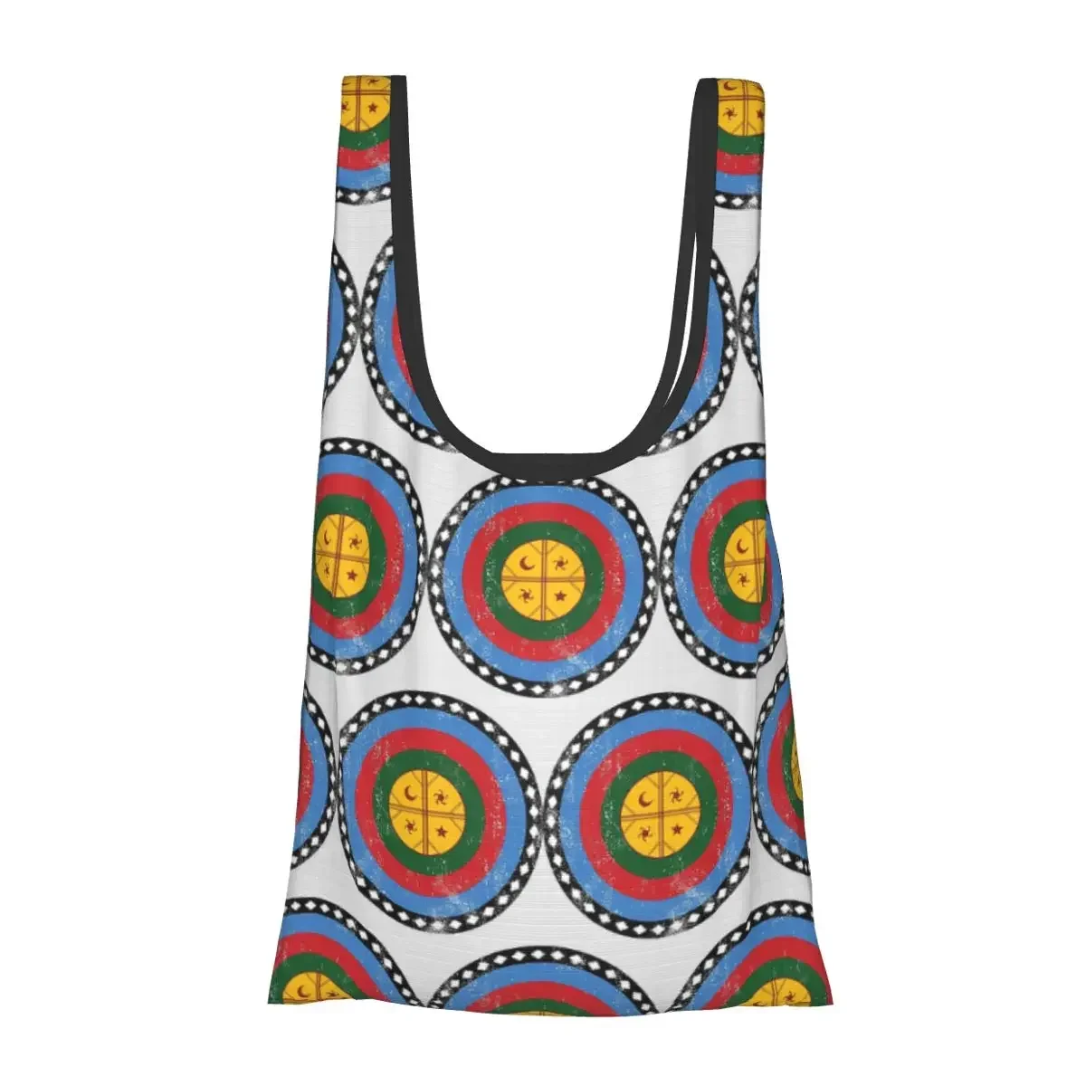 Mapuche Sign Symbol Graphic Portable Tote Shopping Bags Reusable Shopper Bag Grocery Handbag Shoulder Bag