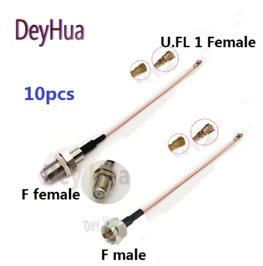 10/100Pcs F Male To UFL 1  MHF4 Antenna Cable Rf 1.13 0.81 RG178 Cable F Female Male Cable To U.FL 1 Tail Fiber Cable Assembly