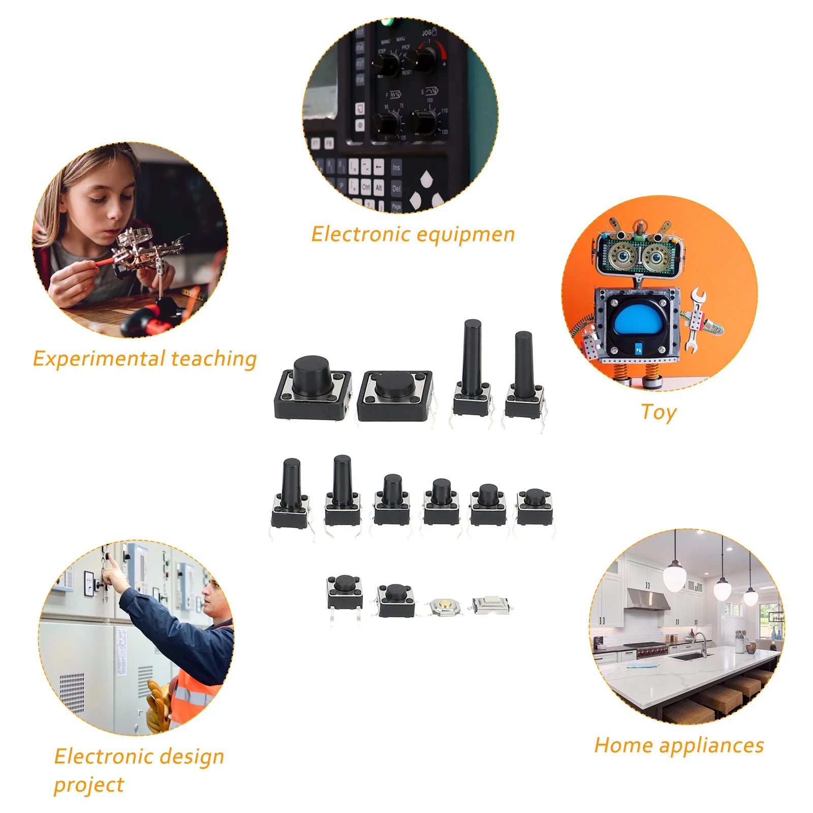 

140Pcs Micro Tactile Button Assortment Kit for Audio Computer Remote Control DIY Push Button Tactile Push Assortment Kit