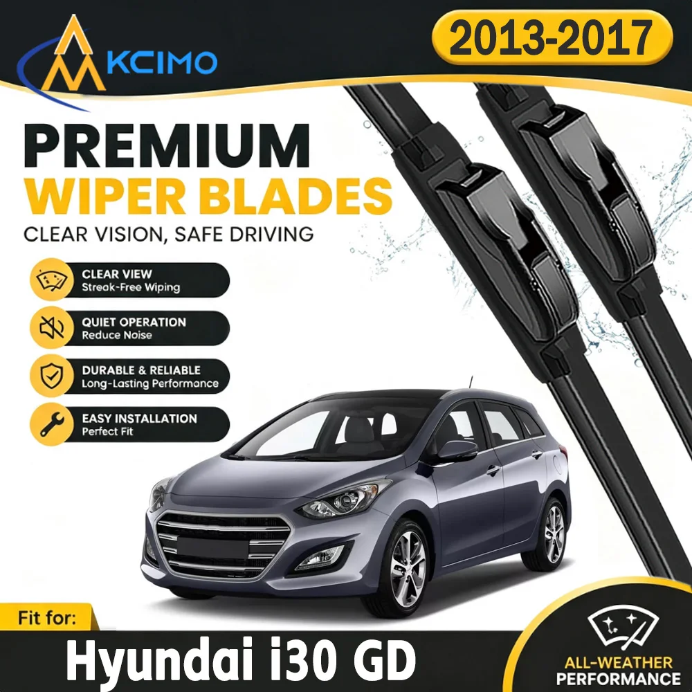 Durable Front Windscreen Wiper Blades For Hyundai i30 GD 2013-2017 High Clear View Wiping Auto Windshield Wiper Replacement Kits