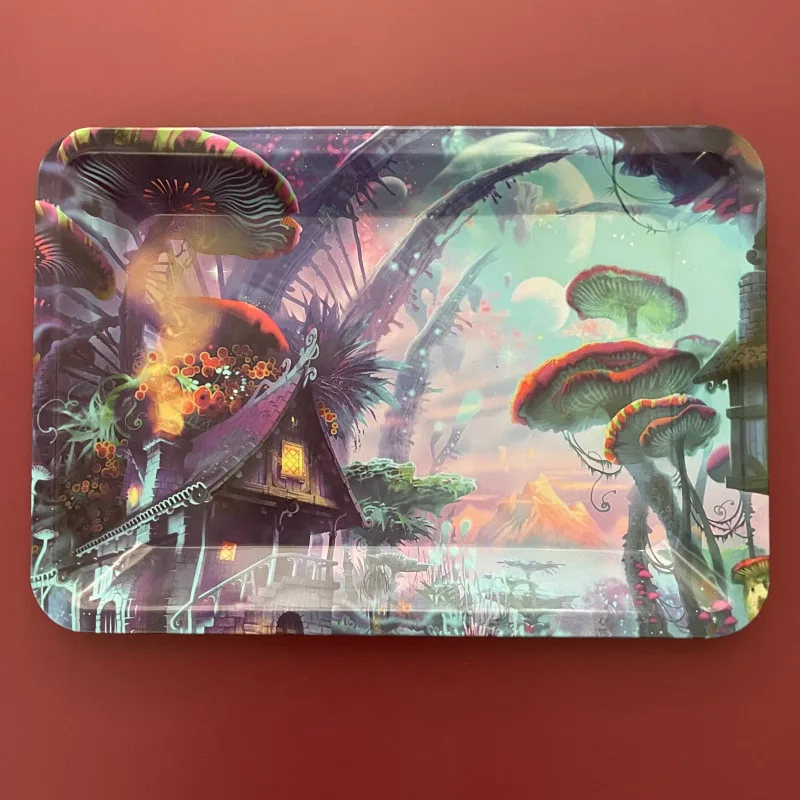 Galáxia Via Láctea Themed Rolling Tray, Tabaco Acessórios para Fumar, 180x125mm, 7x5\