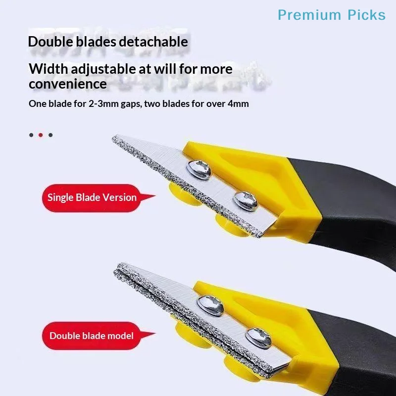 Ceramic Grout Removal Hand Tool Sharp Stainless Steel Blade Scraper Rake for Wall Floor Tile Joint Seam Cleaning Renovation
