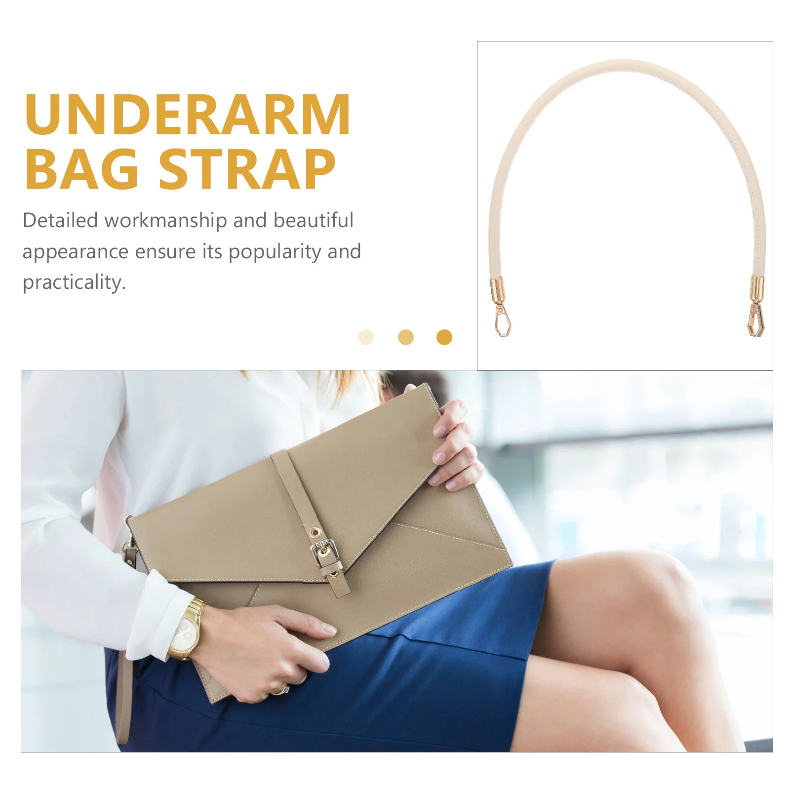 

2Pcs Handbag Strap Replacement Stylish Delicate Appearance Detailed Workmanship Beautiful Accessory Purse Strap