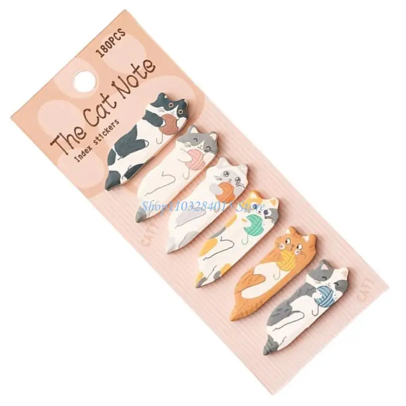 R6FF 180 fogli kitten Note adesive Pagina Marker Note adesive Adesivo per indice del pad memoria