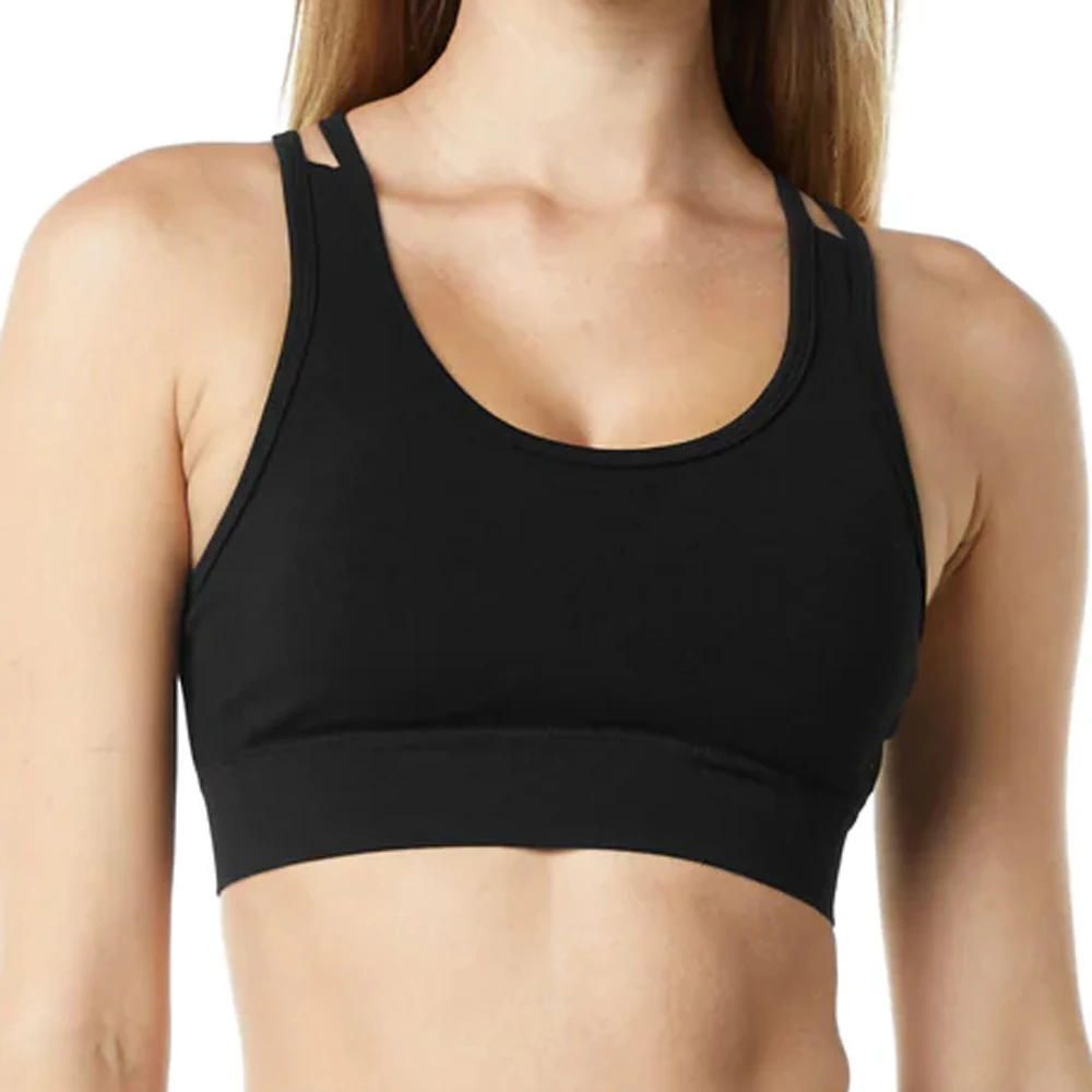 New Revival Backless Bra for Women Strappy Sports Bra Cross Back Yoga Top Padded Gym Bra Wokout High Support Fitness Crop Top