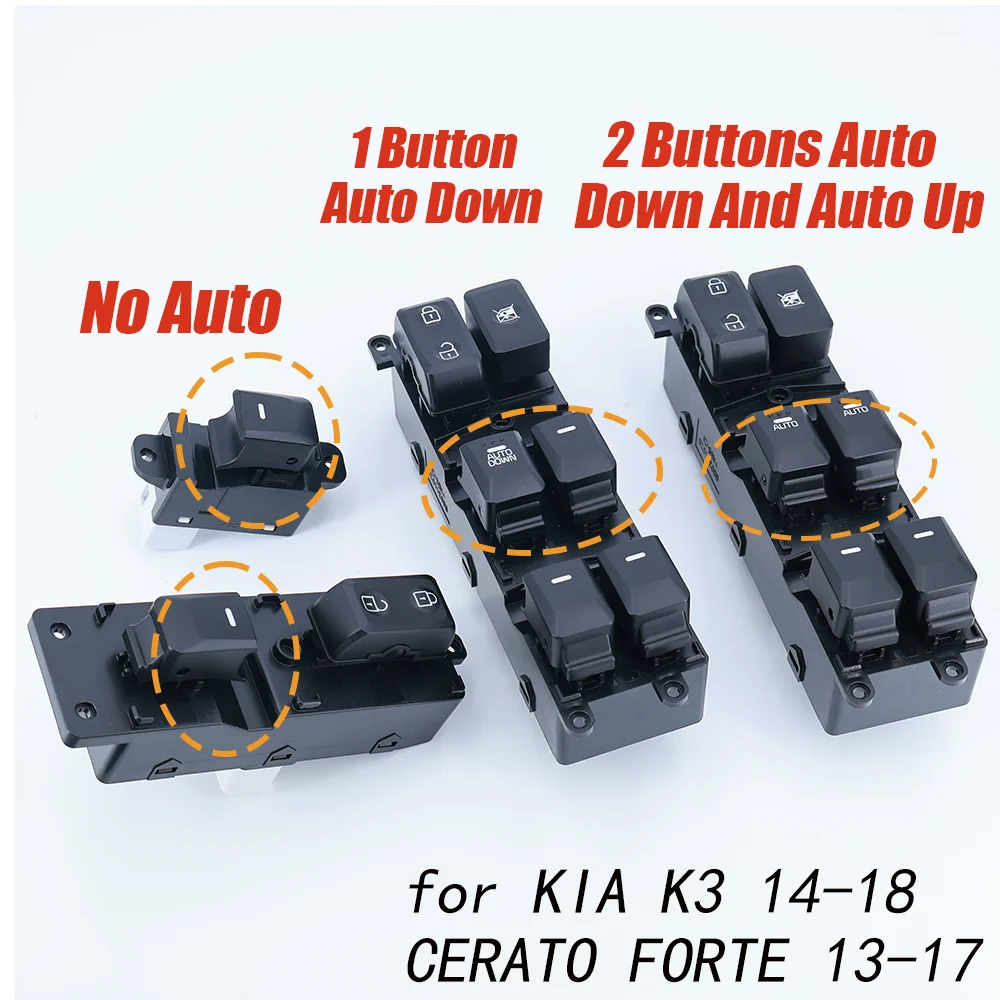 

Power Window Control Switch Auto Lift Lifter Regulator Button 93571A7000 for K3 2014-2018 CERATO FORTE 13-17 Keypad 93571A7200