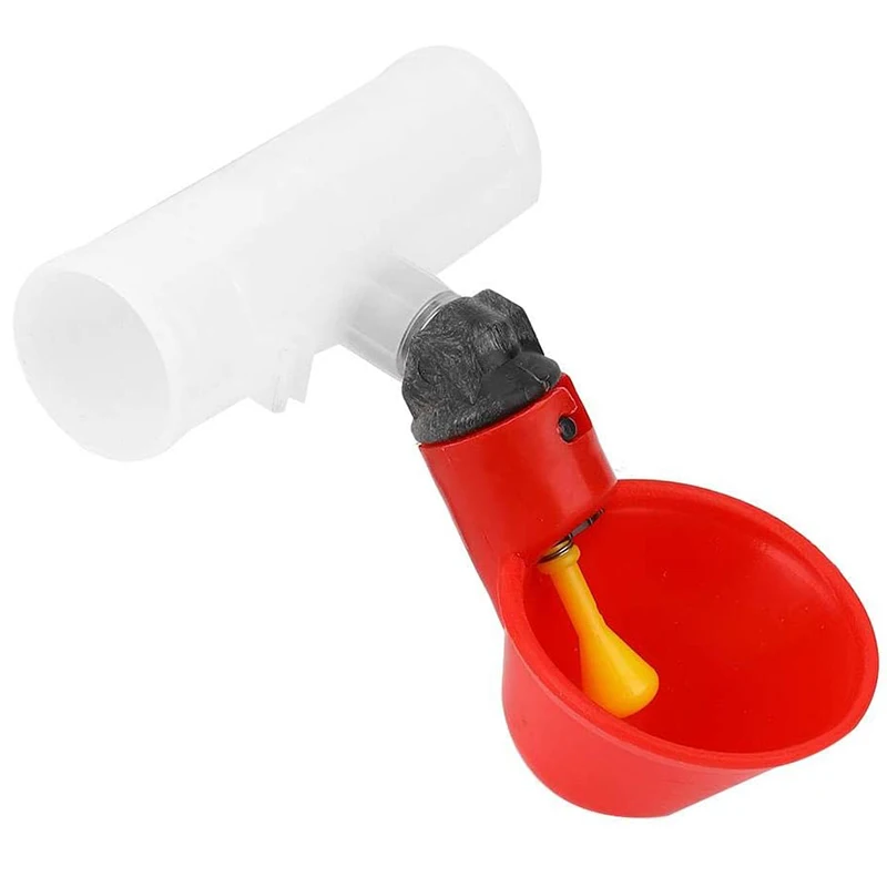 Chicken Drinking Cup 10 Pieces Automatic Drinker Drinker Red Plastic Duck Bird Quail Pigeon Hen Drinker Bowl