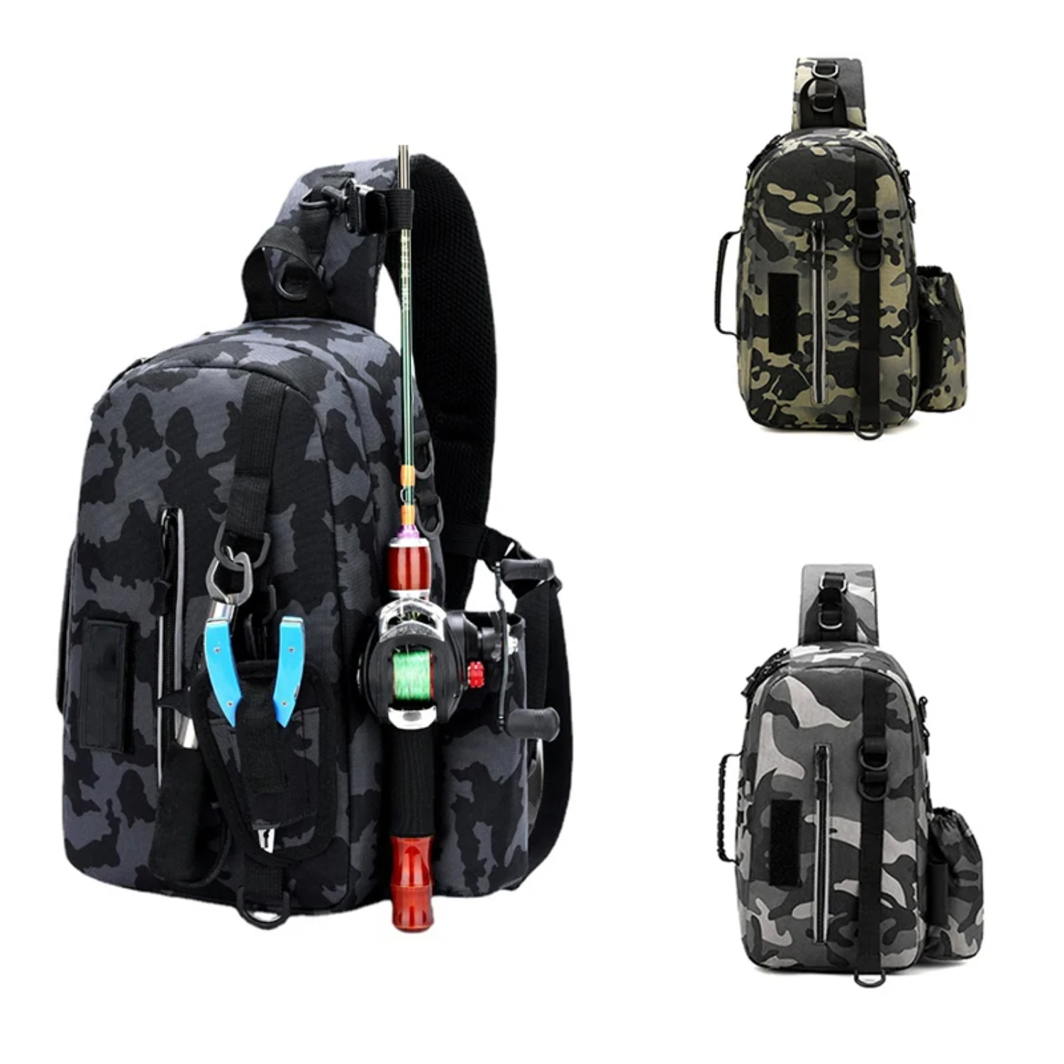 Fishing Tackle  High-Capacity Scratch-Resistant  Waterproof Sling Backpack Multifunctional Fishing Tackle